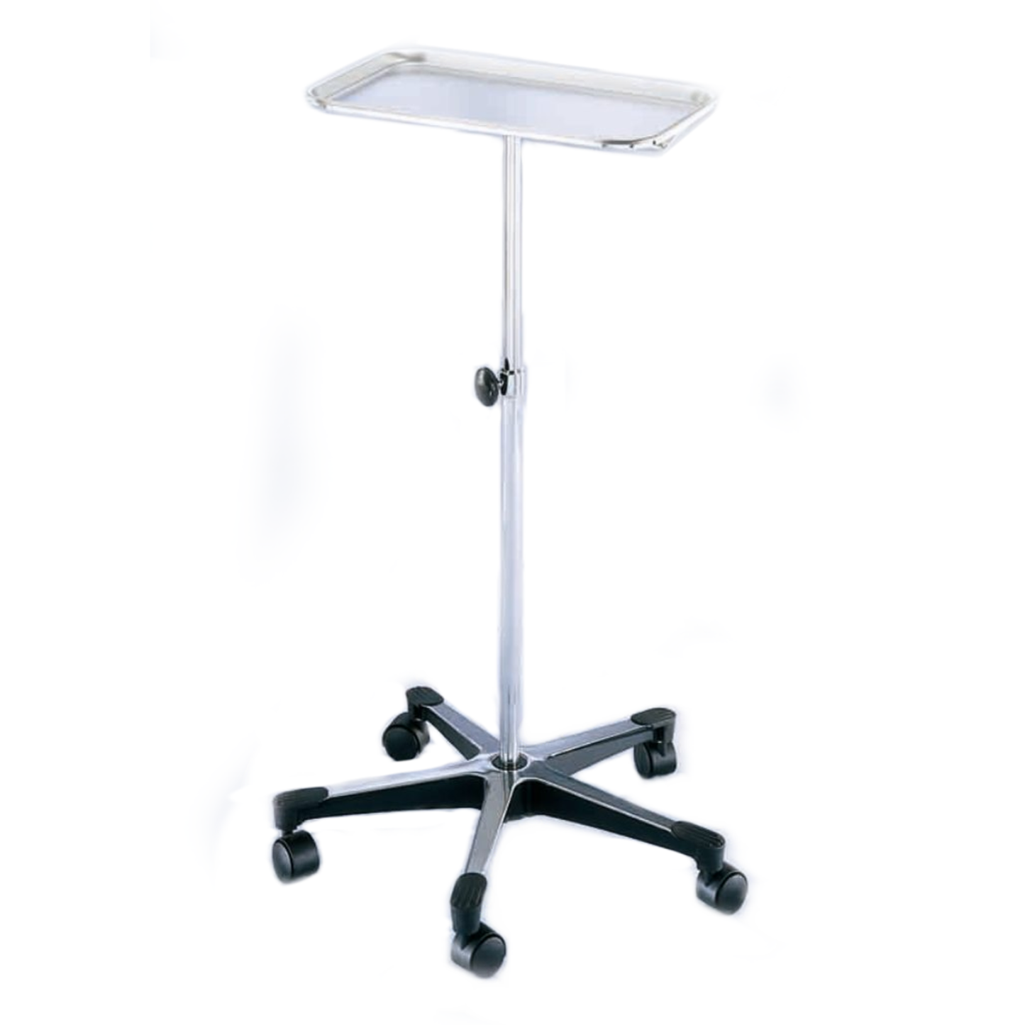 Mayo Stand on Wheels, Cast Aluminum base