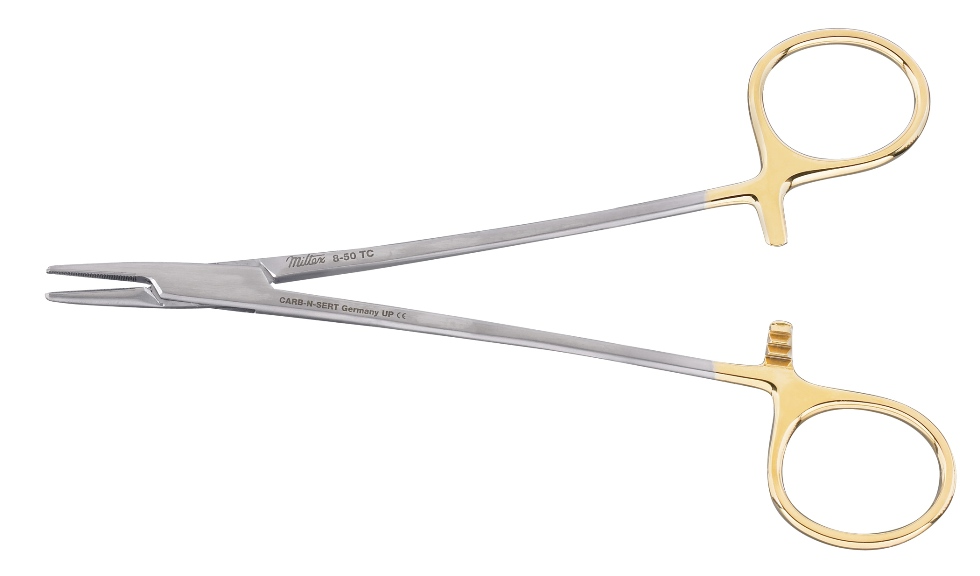 Miltex 8-50TC Crile-Wood Needle Holder 6", Serrated Jaws, Tungsten Carbide