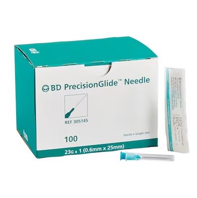 BD 305145 Precision Hypodermic Needles, 23 G x 1 in.
