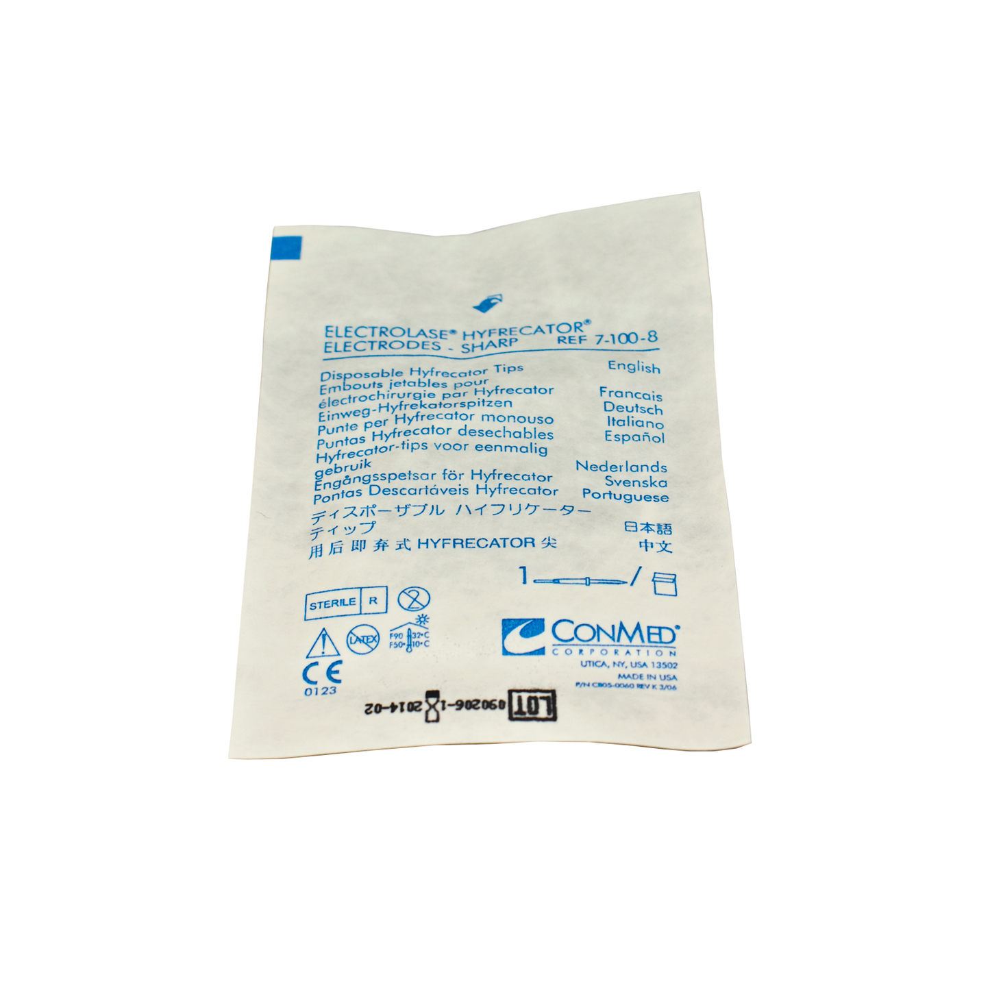 ConMed 7-100-8BX Electrolase Tips, Sharp, Sterile, Box of 50