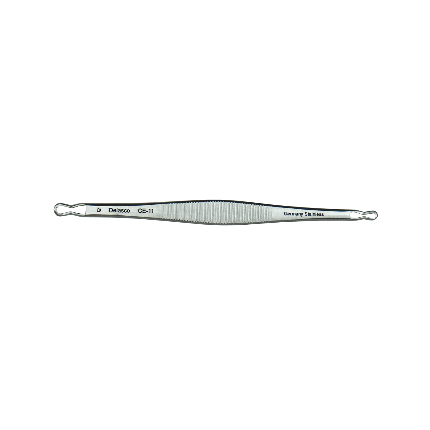 Delasco CE-11 Schamberg comedone extractor, regular, 2 pinched ends