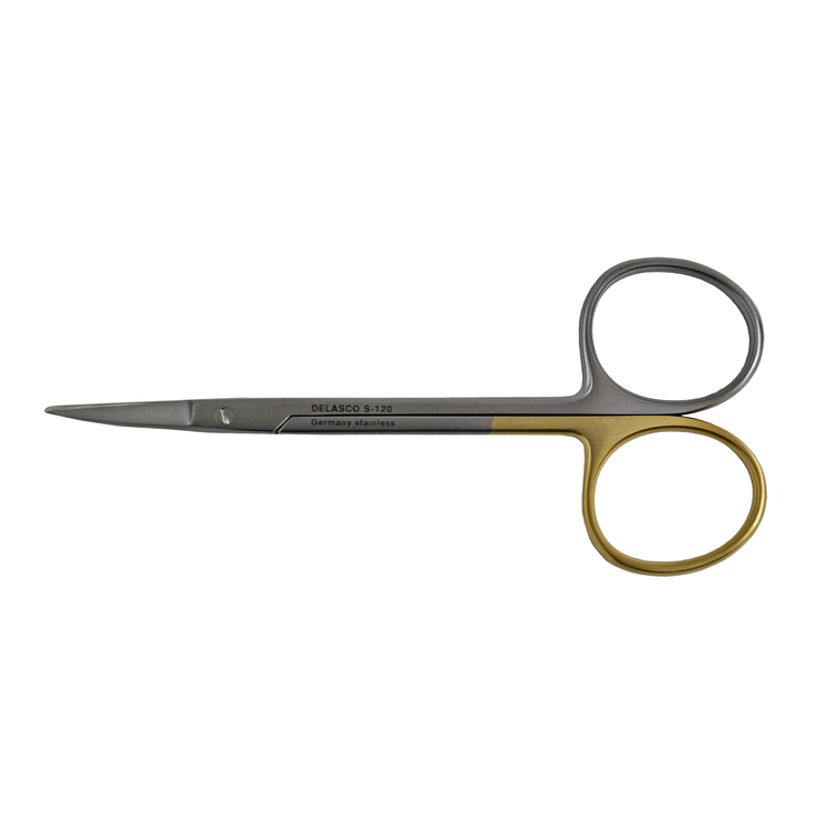 Delasco S-120 Iris Scissors 4.5 in Curved 20mm Sharp/Blunt SuperCut