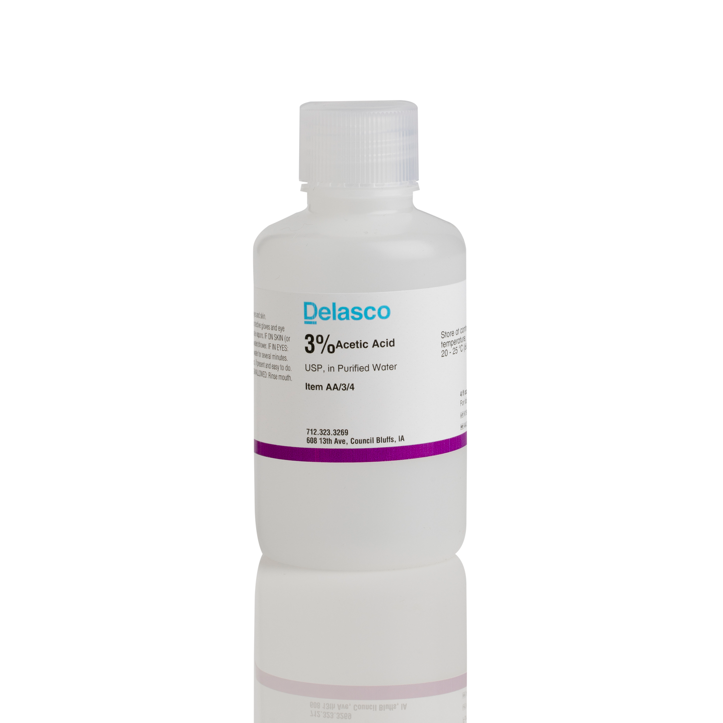 Delasco AA/3/4 Acetic Acid 3% 4 oz