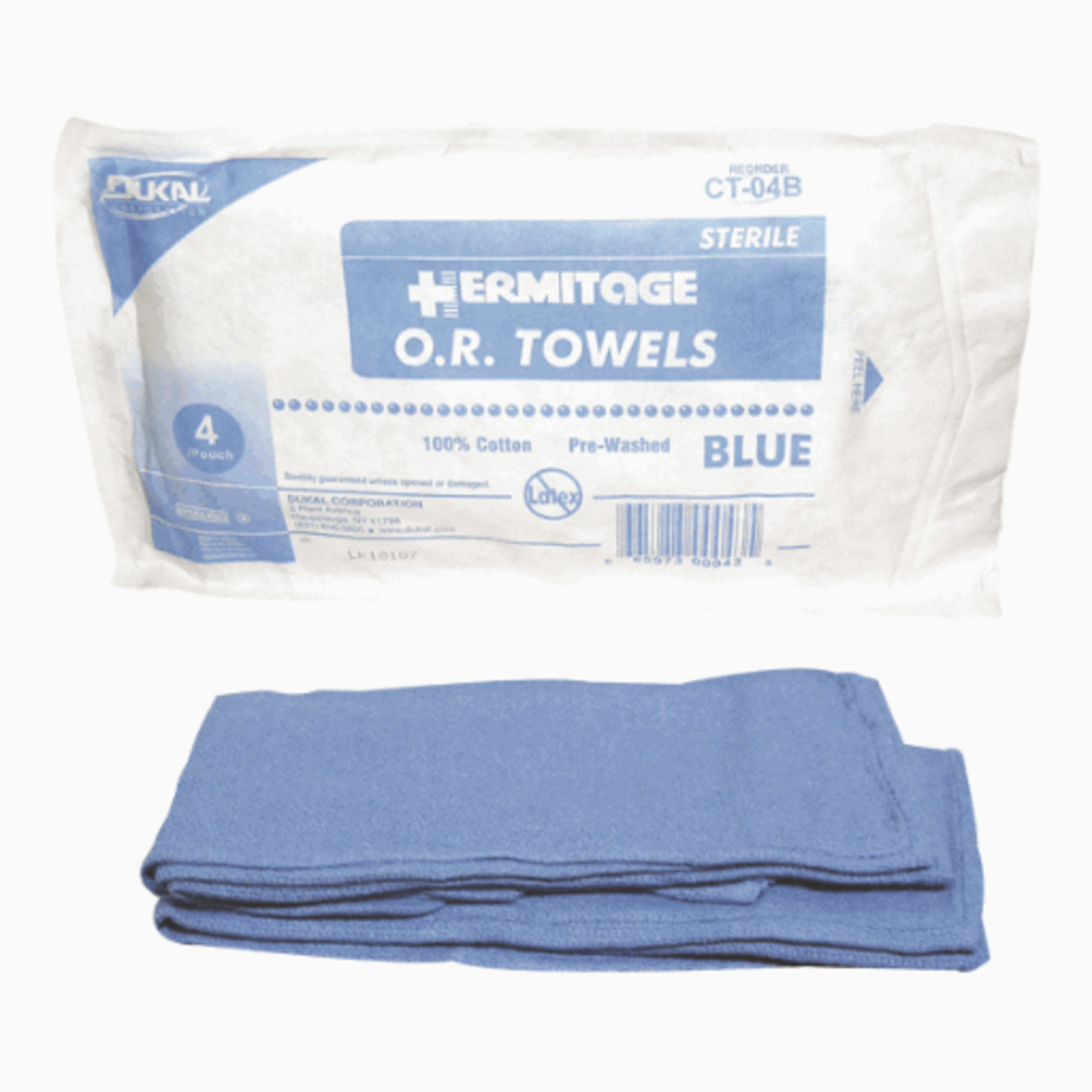 Dukal CT-04B Hermitage O.R. Towels, Sterile, 4 Towels/Pack, 20 Pack/Case