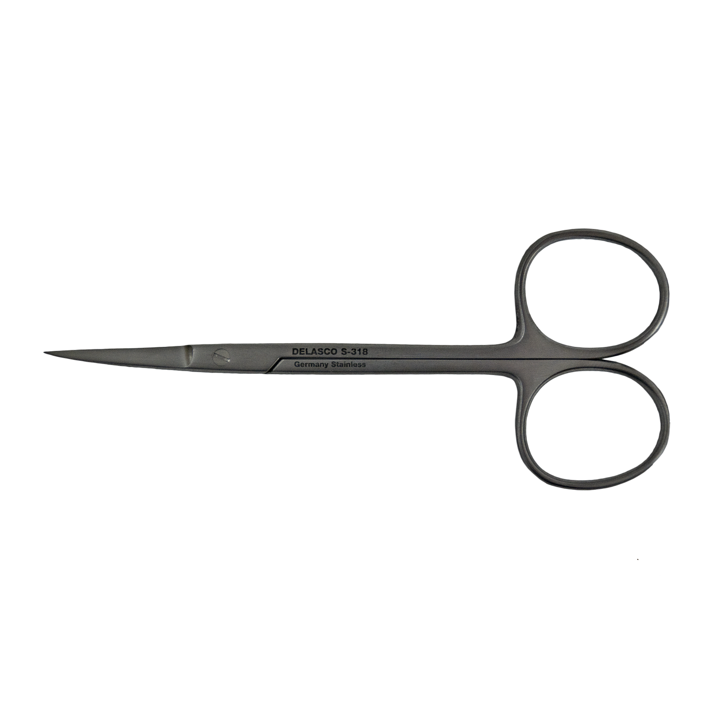 Delasco S-318 Iris Scissors 4.5 in Curved 25mm Sharp/Sharp One Blade Serrated