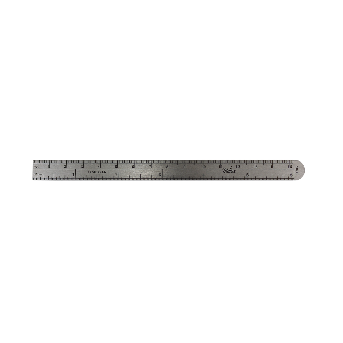 Miltex 18-660 Flexible Stainless Steel Ruler 6 in X 0.5 in, Graduate in Fractional Inches, and mm
