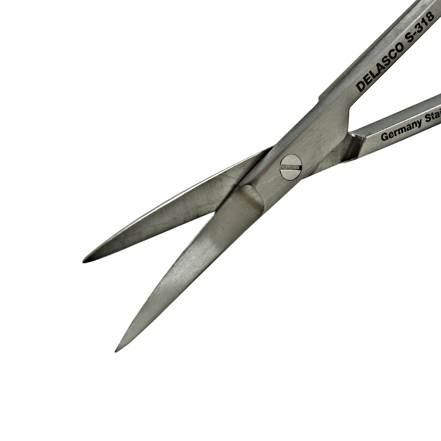 Delasco S-318 Iris Scissors 4.5 in Curved 25mm Sharp/Sharp One Blade Serrated