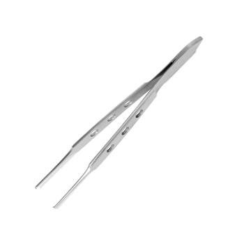 Delasco BH-2SP Bishop-Harmon Forceps 3.375 in Straight 0.8mm 1x2 Teeth & Platform