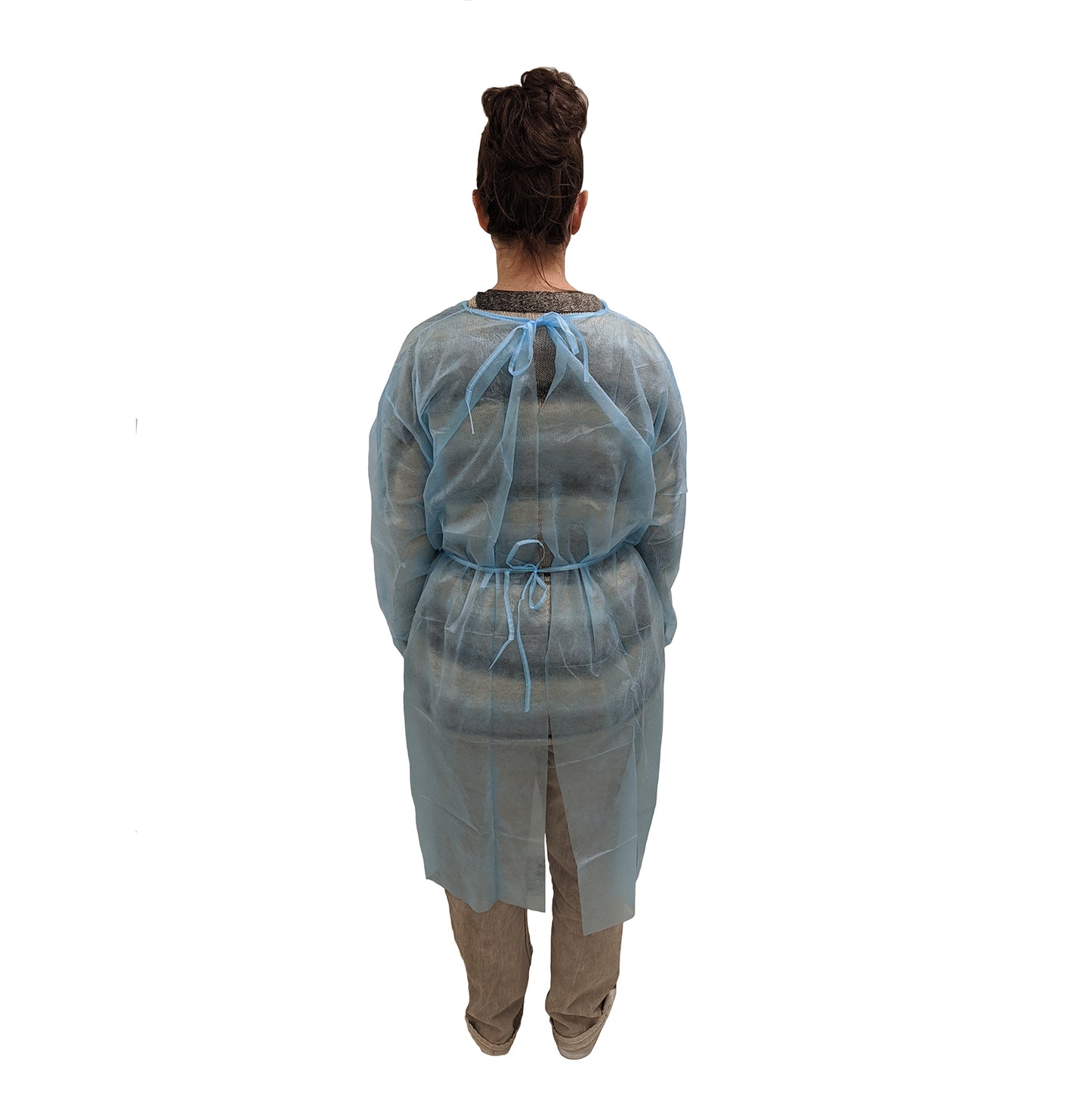 Dukal 301BL Fluid Resistant Isolation Gown, Blue, One Size