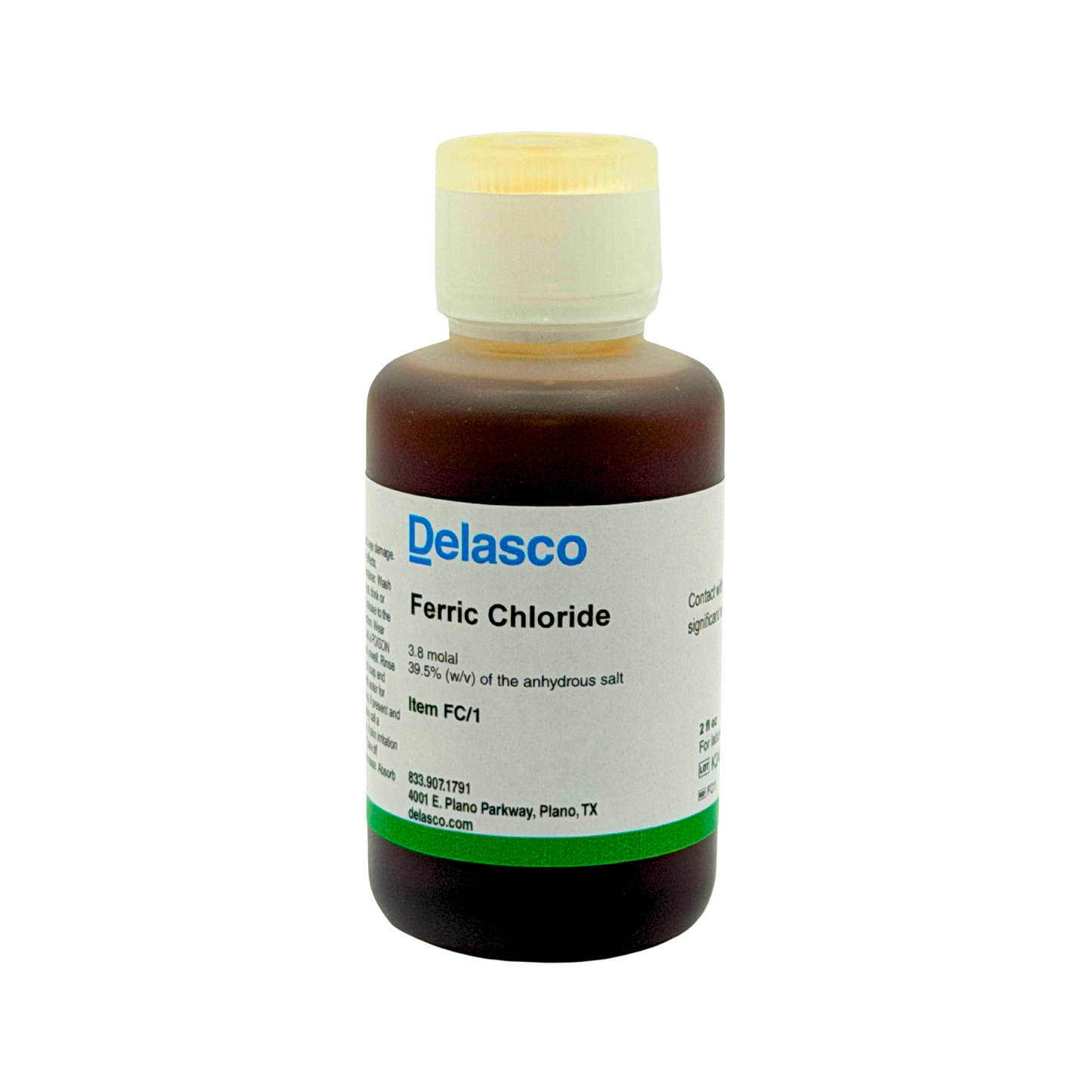 Delasco FC/1 Ferric Chloride 3.8 molal 2 oz