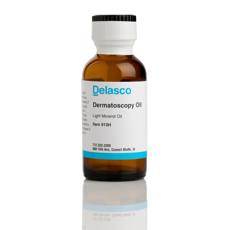Delasco 910H Dermatoscopy Oil with dropper, 1 oz