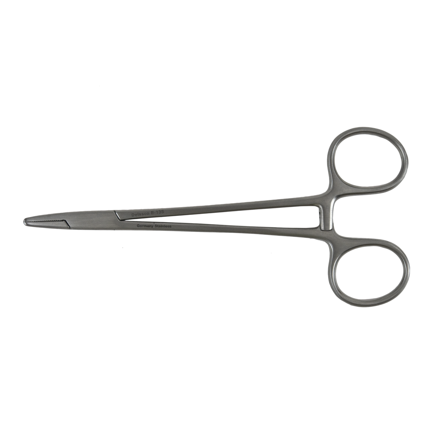 Delasco B-13S Baumgartner Needle Holder 5.5 in Straight 2 mm Serrated