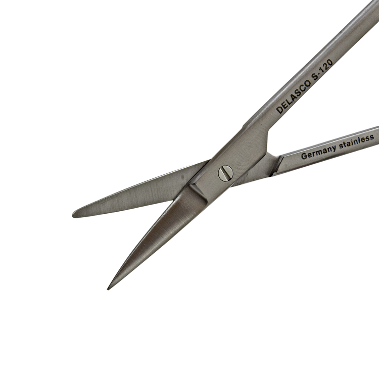Delasco S-120 Iris Scissors 4.5 in Curved 20mm Sharp/Blunt SuperCut