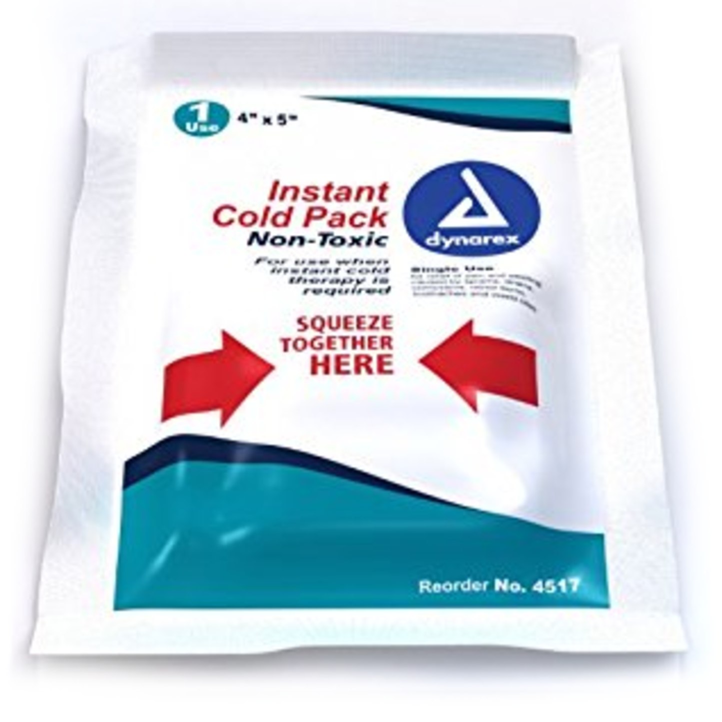 Dynarex 4517 Instant Cold Pack with Urea, Non-Toxic, 4" x 5", 24/case