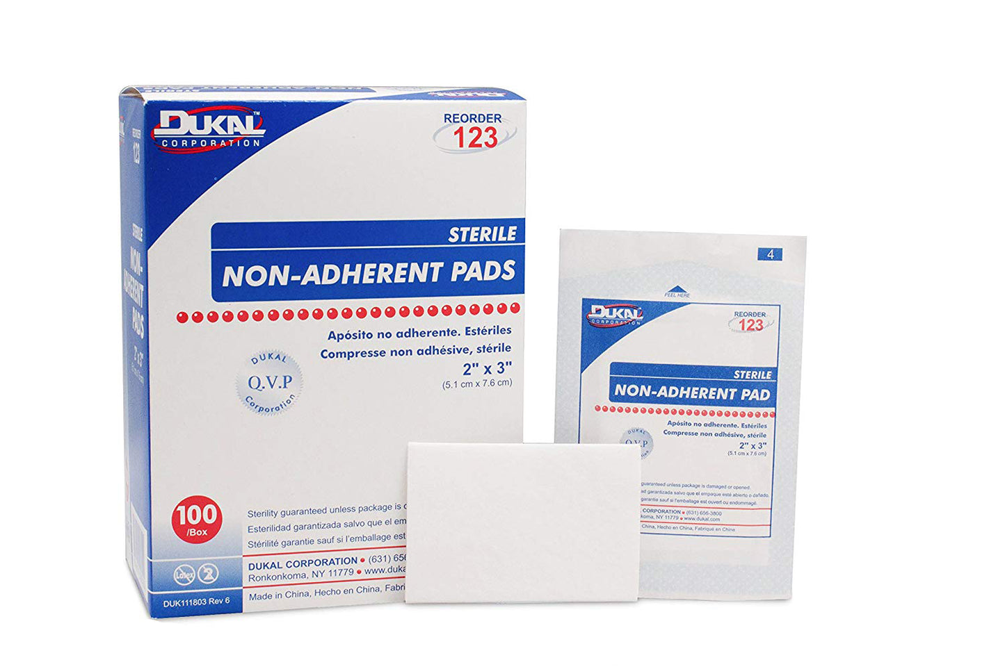 Dukal Non-Adherent Pad, 2" x 3"