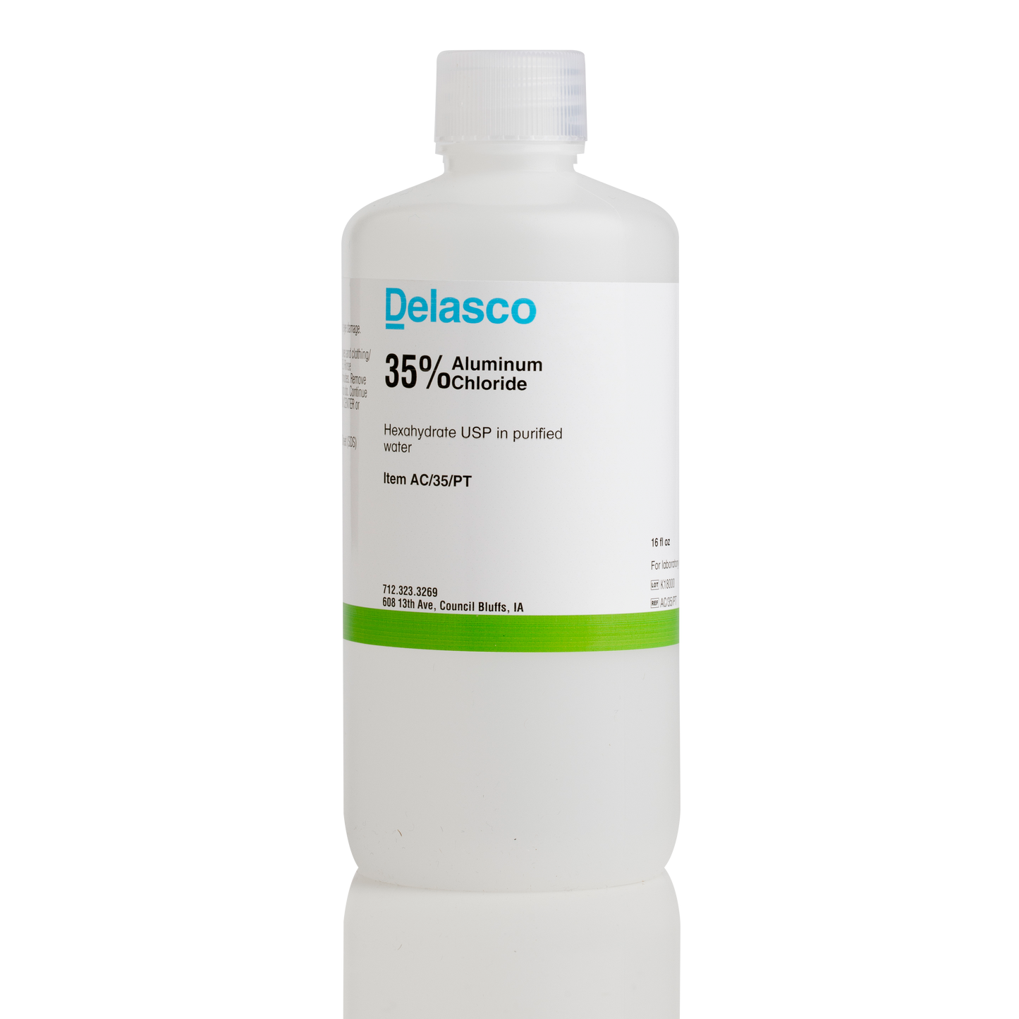 Delasco AC/35/PT Aluminum Chloride 35% in Water 16 oz