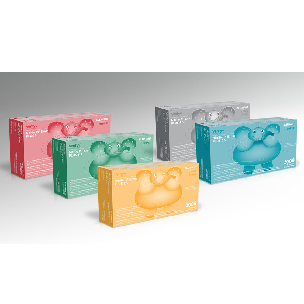 Ventyv Violet Blue Elephant Nitrile Gloves