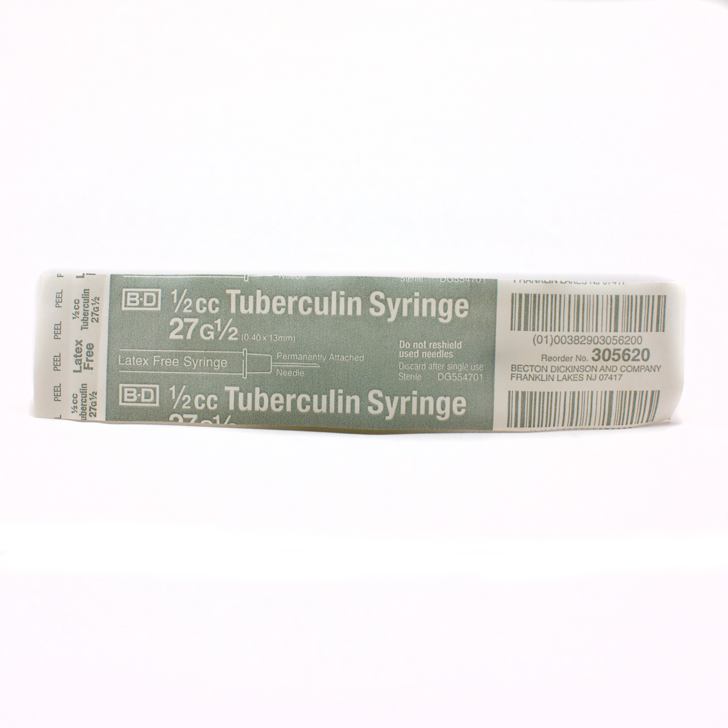 BD 305620 0.5 ml 27 G x 1/2 in. Syringe with Permanent Needle