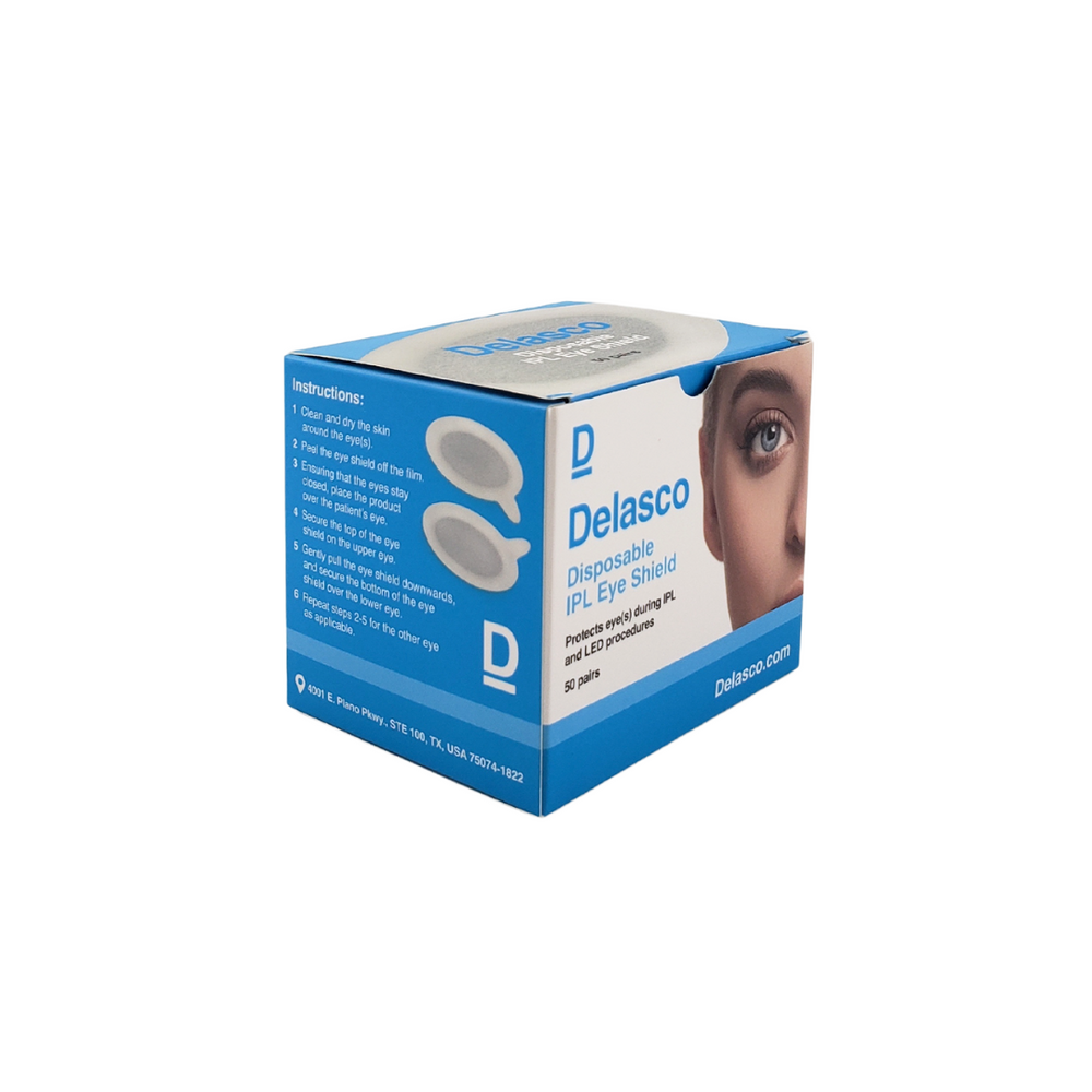Delasco White IPL Eye Shields - FDA Class 1 Eye Protection for IPL and LED Procedures 50 Pairs