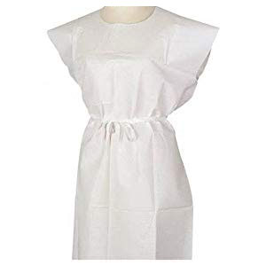 TIDI 910420 Tissue Poly Tissue Gowns, White