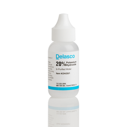 Delasco KOH/20/1 Potassium Hydroxide 20% in Water 1 oz