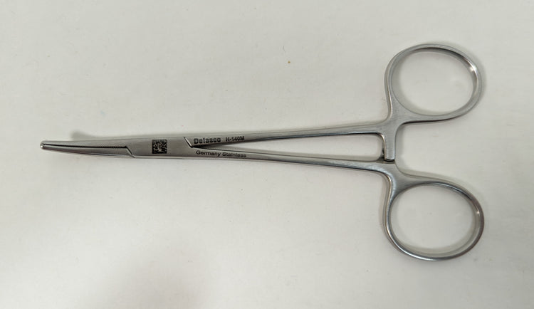 Delasco H-140M Dextra Halsted Mosquito Hemostat 5", Curved, Serrated