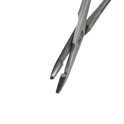 Delasco OHS-12C Olsen-Hegar Combination Needle Holder/Suture Scissors 4 3/4", Serrated, Fine Jaws, Tungsten Carbide