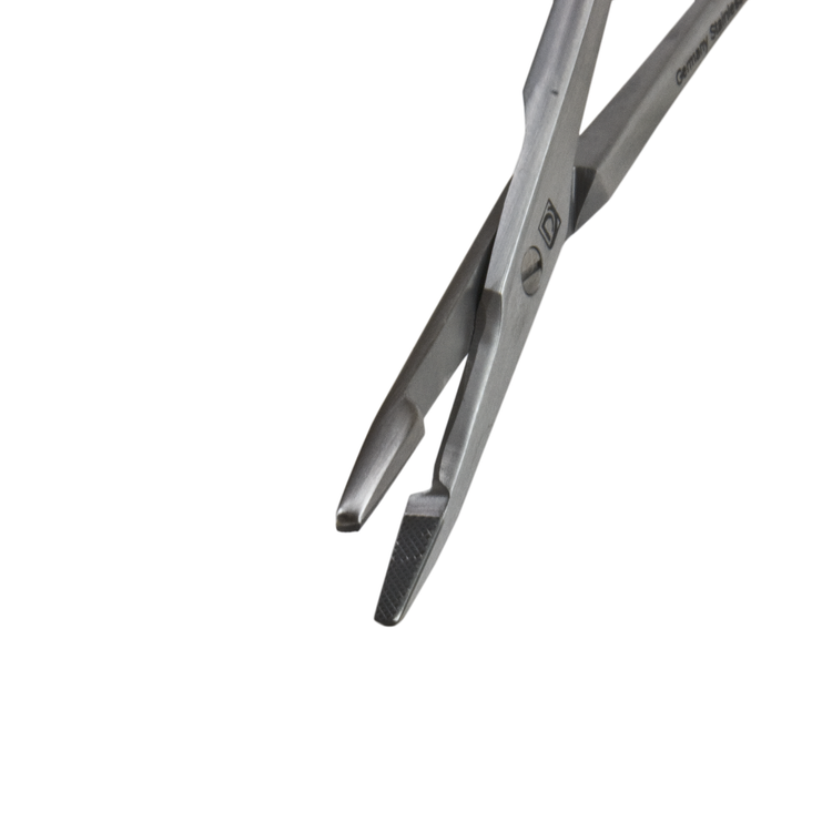Delasco OHS-12C Olsen-Hegar Combination Needle Holder/Suture Scissors 4 3/4", Serrated, Fine Jaws, Tungsten Carbide
