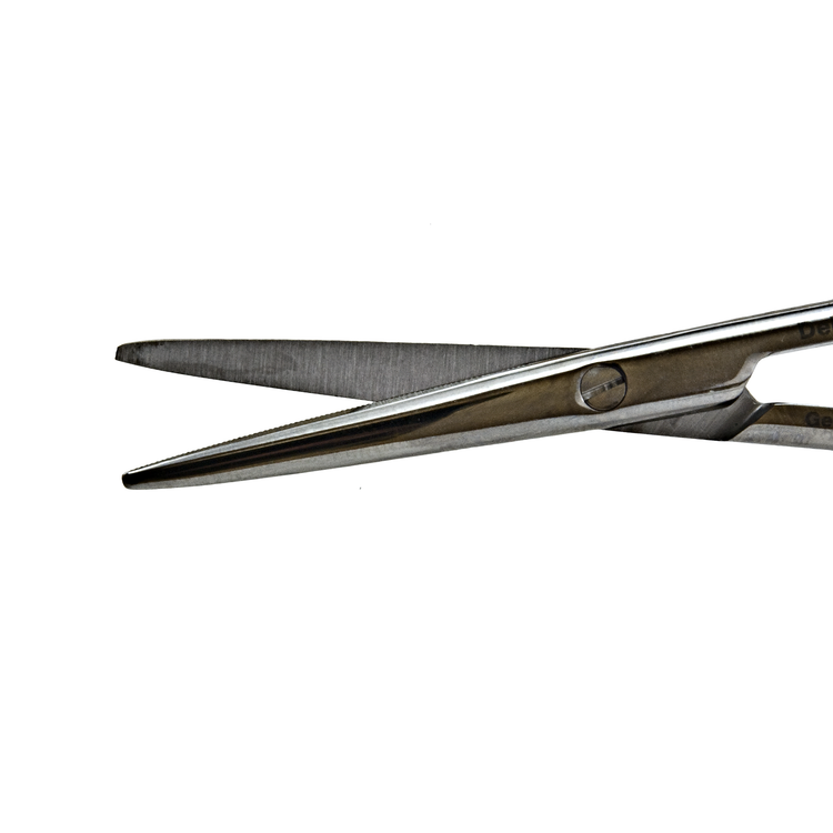 Delasco S-135 Strabismus Supercut Scissors 4 1/2" Straight, One Blade Serrated, Blunt/Blunt Tips, Stainless Steel