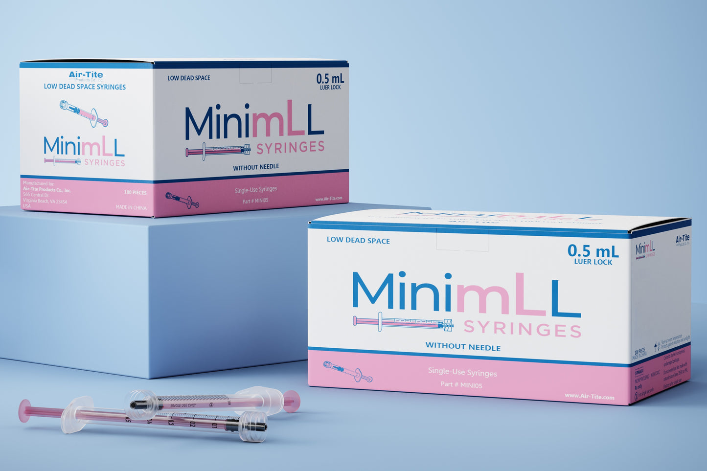 Air-Tite MinimLL® 0.5 ml Luer Lock Syringe, Box of 100