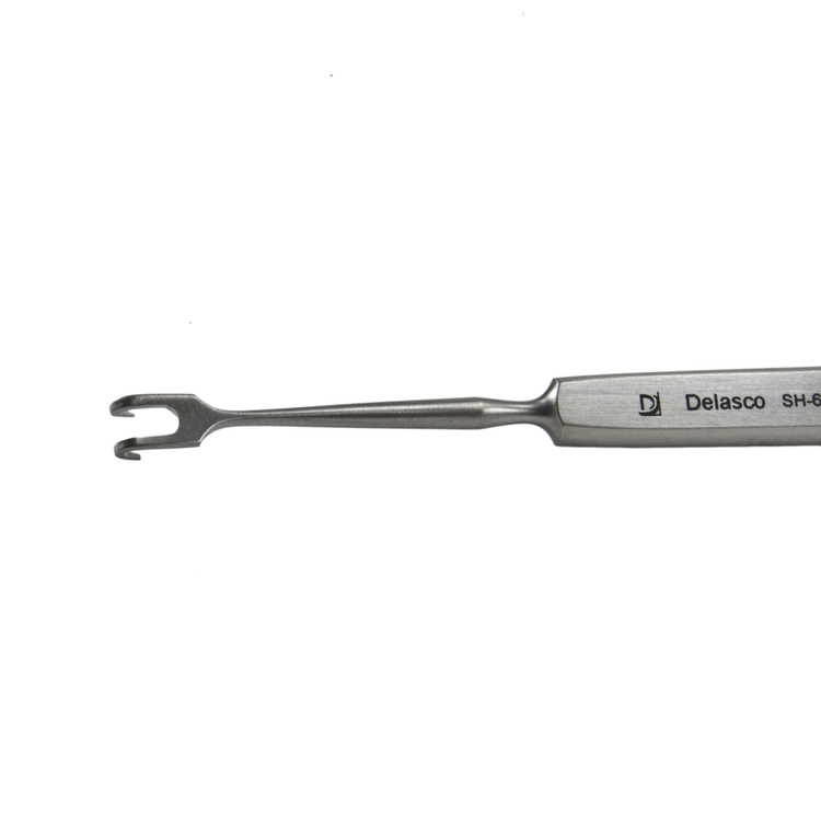 Delasco SH-641 Rollet Skin Hook 5 in Straight Hook 2.25mm Dia. X 2.75mm Wide 2 Prong, Sharp