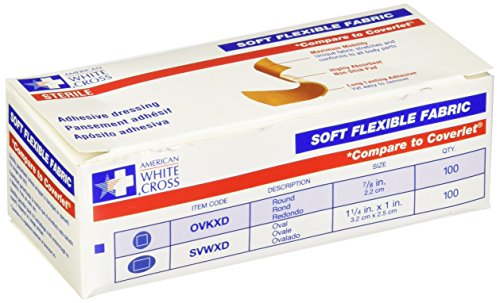 Dukal American White Cross OVKXD Soft Flexible Fabric Spot Bandages 7/8