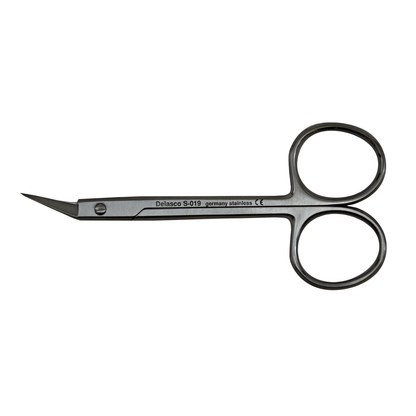 Delasco S-019 O'Brien suture scissors, angled w/sharp points