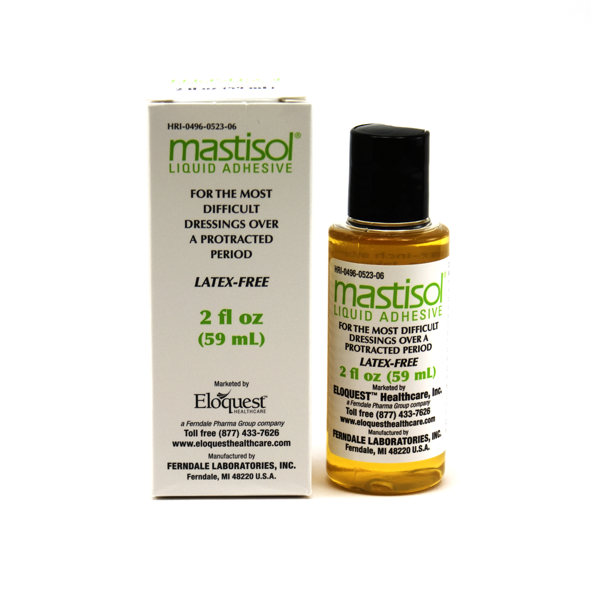 Matisol Solution Eloquest 0496-0523-06 Mastisol Liquid Adhesive with Dispenser Cap, 2 f ...