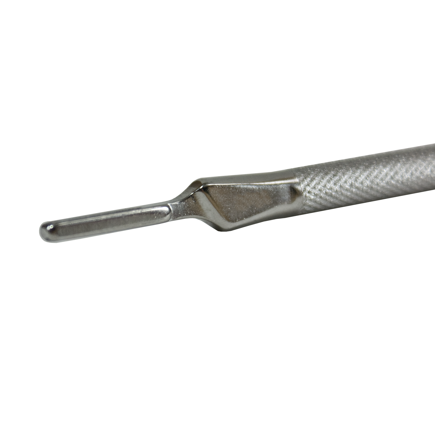 Siegel Knife Handle, 6" (155mm), round knurled, fits surgical blade #'s 10 thru 15C, by Miltex