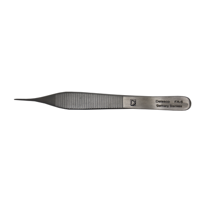 Delasco FA-6 Micro-Adson Forceps 4.75 in Straight 1mm 1x2 Teeth