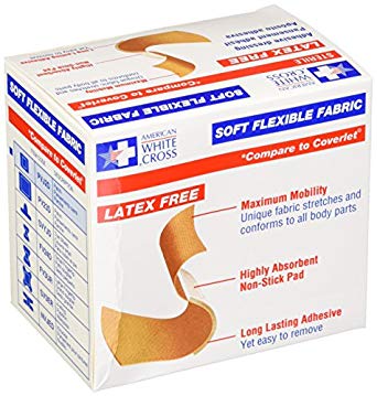 Soft Flexible Fabric Bandages, 1-1/2" x 2" Patch
