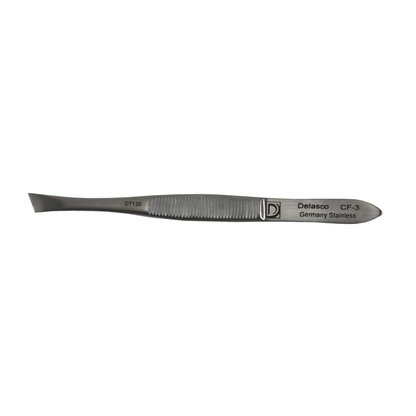Delasco CF-3 Bergh Cilia Forceps 3.5 in Straight 5mm Serrated