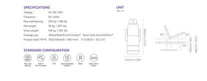 Silverfox Stationary Facial Bed