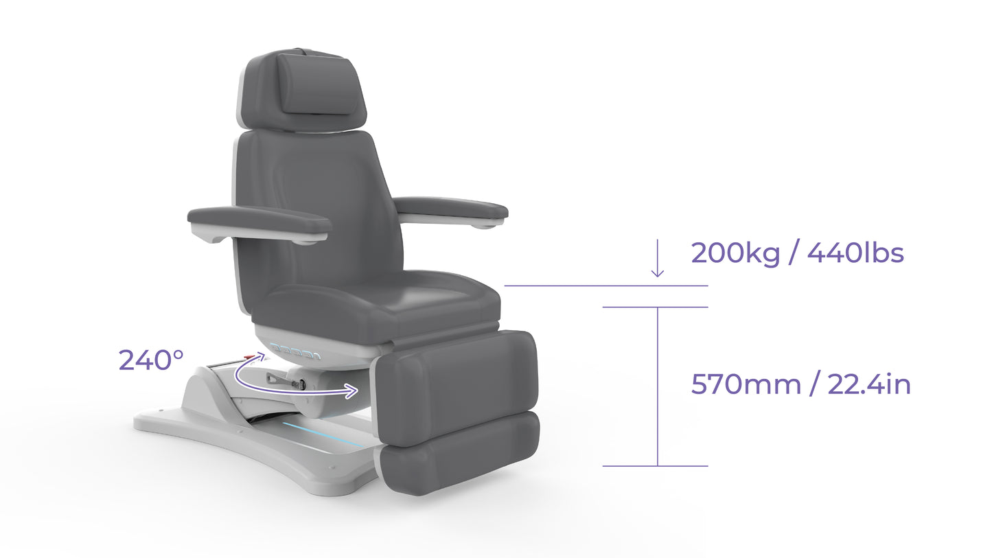 Silverfox Swivel Facial Bed with Handheld Remote