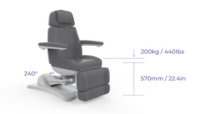 Silverfox Swivel Facial Bed with Handheld Remote