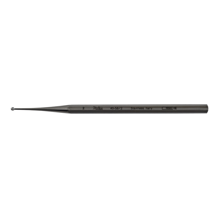 Miltex 40-58/2 Curette Excavator 5 in, Single-Ended, 2mm Diameter, With Hole