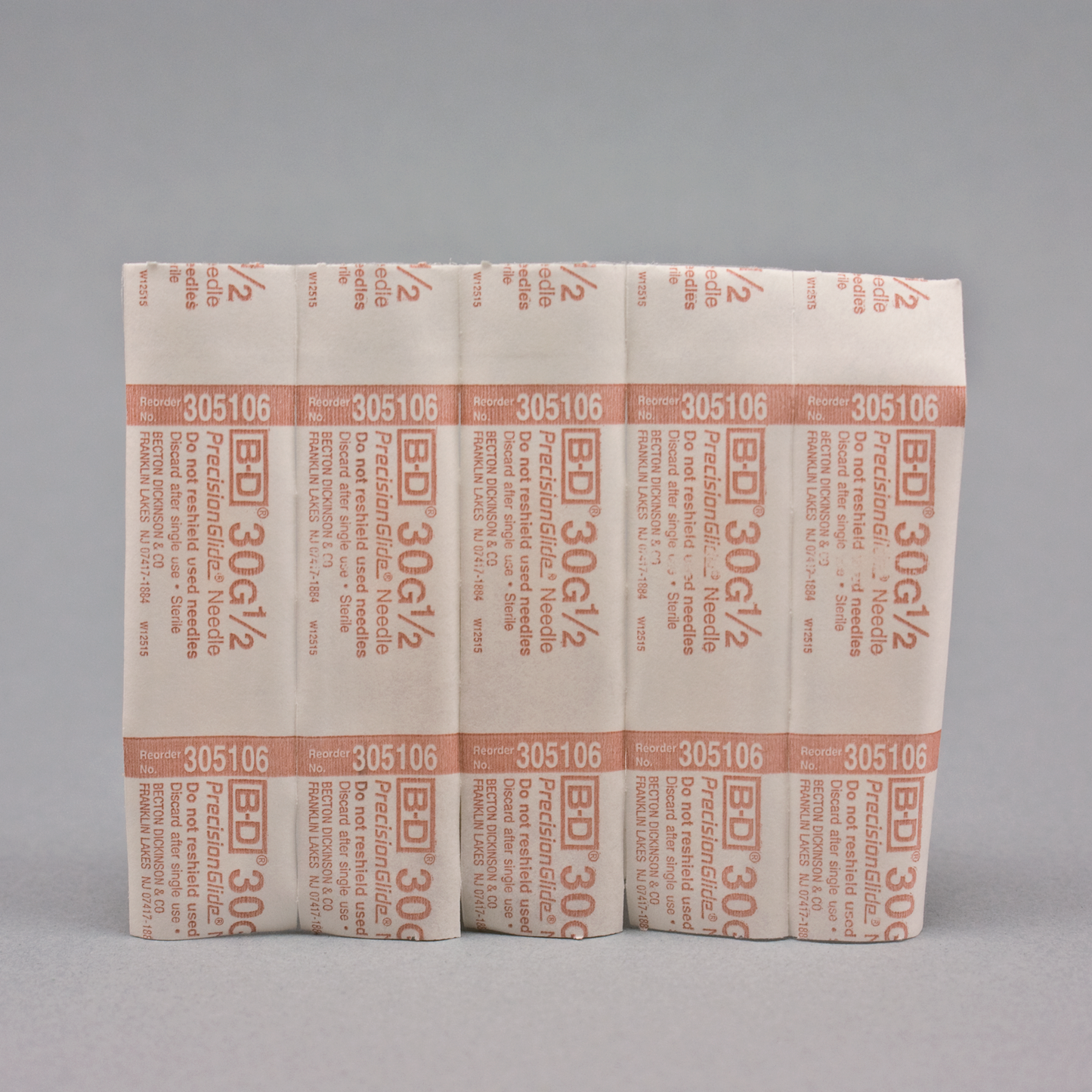 BD 305106 PrecisionGlide 30 G x 1/2 in. Hypodermic Plastic Blister Pack Needle