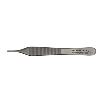 Delasco FA-4 Brown-Adsen Forceps 4.75 in Straight 2mm 7x7 Teeth