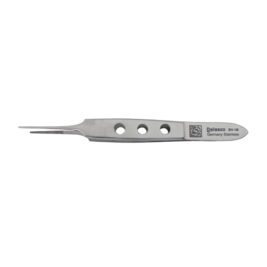 Delasco BH-1M Dextra Bishop Harmon Forceps, 3.375in, Straight, 0.8mm, Serrated
