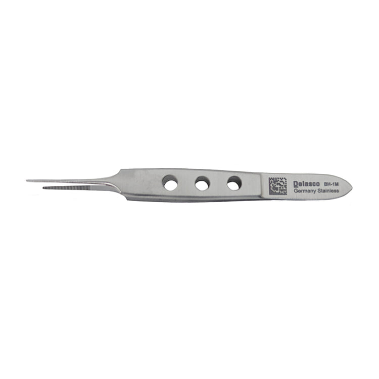 Delasco BH-1M Dextra Bishop Harmon Forceps, 3.375in, Straight, 0.8mm, Serrated