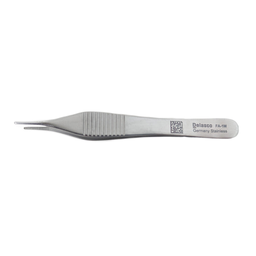 Delasco FA-1M Dextra Adson Forceps 4 3/4", Serrated Jaws