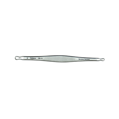 Delasco CE-11 Schamberg comedone extractor, regular, 2 pinched ends