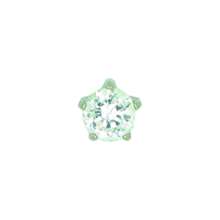 MediSystem Ear Piercing Studs, Cubic Zirconia, Stainless, Tiffany Mount, 12 Pairs