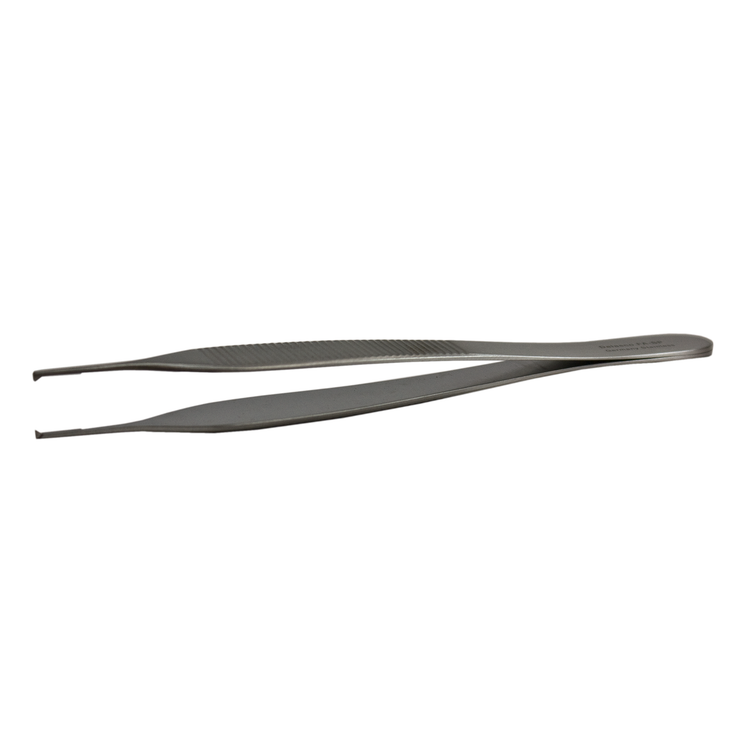 Delasco FA-SP Adson Forceps 4.75 in Straight 1.5mm 1x2 Teeth W/Platform
